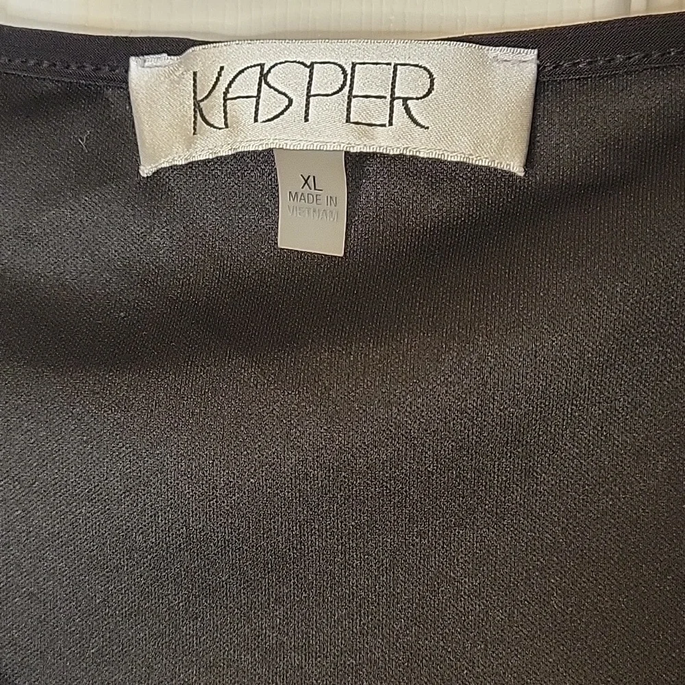 Kasper Blouse Sleeveless XL Black Red Gold Tan